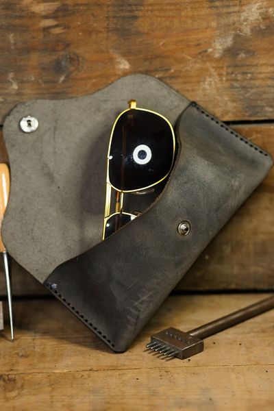 New Coast Leather 1900's Unisex Γνήσιο Δερμάτινο Χειροποίητο Θήκη Γυαλιών