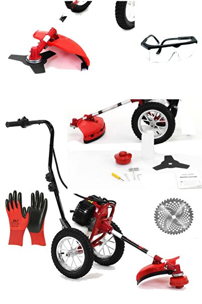 DEKO TURKEY Dkt6322 63cc 4.5 Hp Hybrid Tekerlekli Motorlu Tırpan Benzinli Çim Ot Çayır Biçme Makinesi + 2 Bıçak