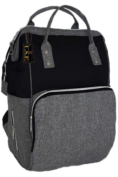 USF Black Gray Baby Care Backpack Mother Baby Care Backpack