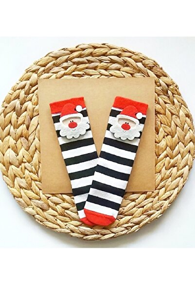 Panowill Design Kız Erkek Bebek Noel Baba Süslemeli Diz Altı Yeni Yıl Çorabı ...