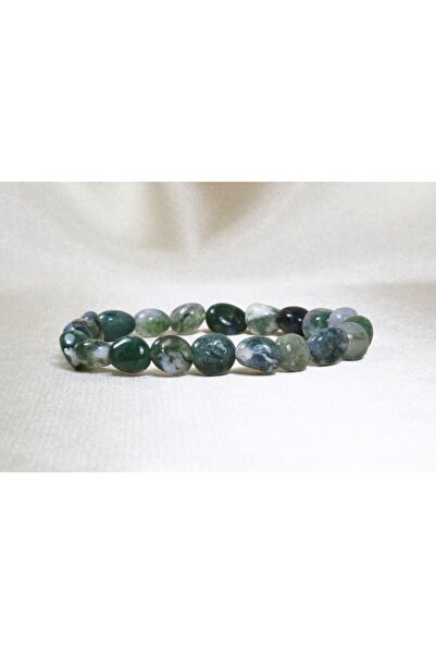 ILGIN DOĞAL TAŞ TAKI سوار العقيق الطحلب / سوار الحجر الطبيعي غير المعالج