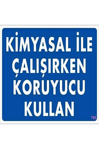 As Güvenlik لافتة تحذيرية للاستخدام الواقي مع المواد الكيميائية "793"