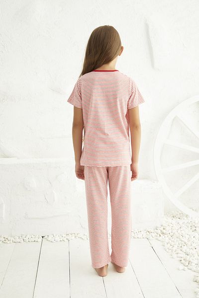 Siyah İnci Short Sleeve Lycra Pajama Set