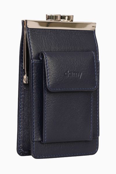 DAMY 702 Model Genuine Leather Navy Blue Cigarette Holder