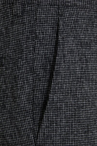 Hatemoğlu Lacivert Regular Fit Desenli Yandan Cep Flanel Pantolon