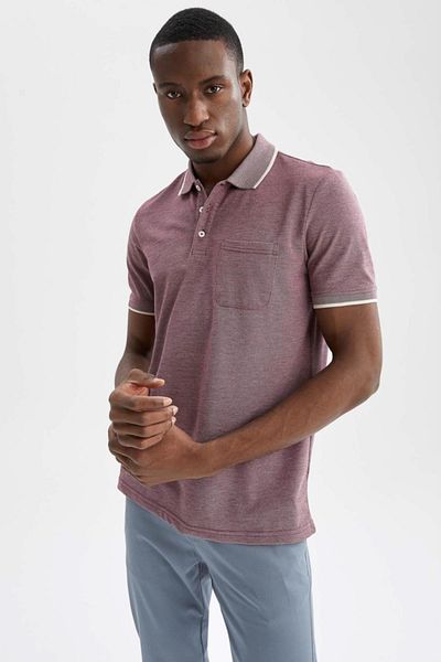 DeFacto Tricou cu mânecă scurtă, cu decolteu polo, de formă regulată