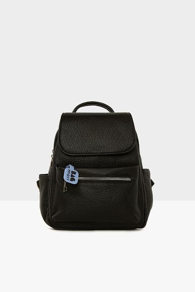 Bagmori Black Women's Seating Pocket Covered Mini Backpack M000006573