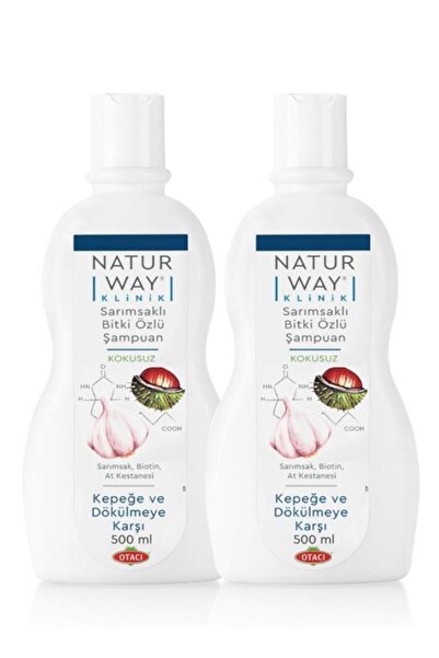 Otacı Naturway Clinical Shampoo - with Garlic and Herbal Extract, 500ml X2