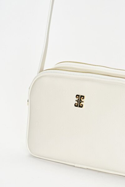 Pierre Cardin Weiße Damen-Umhängetasche mit Aufdruck 05PO22Y1536