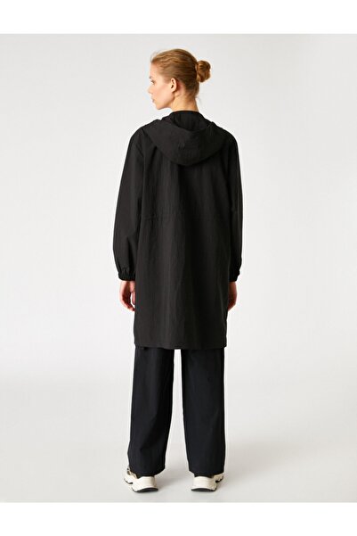Koton Kapüşonlu Cepli Trençkot
