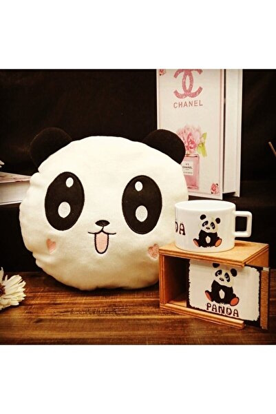Genel Markalar Panda Kutulu Kupa Ve Yastık Sevgiliye Hediye Arkadaşa Hediye