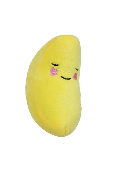 Mixpet Yellow Plush Dog Toy - Half Moon Shaped, Teether, 11x7 Cm