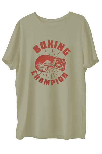 TOP GLORY Μπλουζάκι Boxingk με εμπριμέ χτενισμένο βαμβακερό μπλουζάκι Boxer