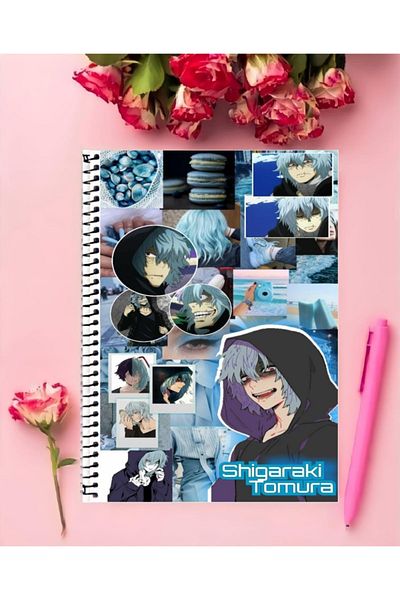 animeandyourworld Shigaraki Tomura Anime Patterned Notebook - A4 Size, 21*29 Cm, 1 Piece, Special Design, Ring Unlined Large Size