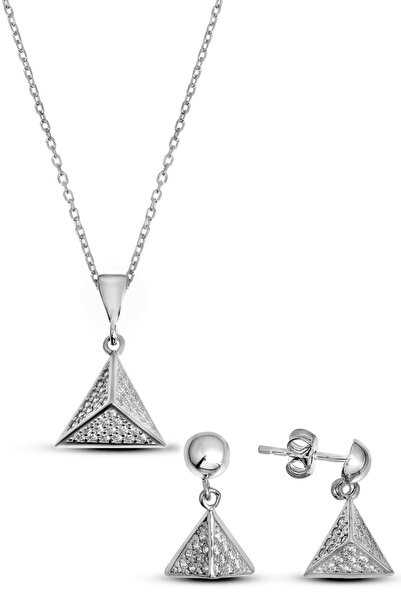 Argentum Concept 925 Ayar Gümüş Üçgen Prizma Set - S015402