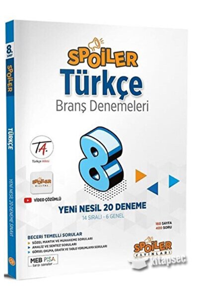 Spoiler Yayınları 8.sınıf Spoıler Türkçe Branş Denemesi