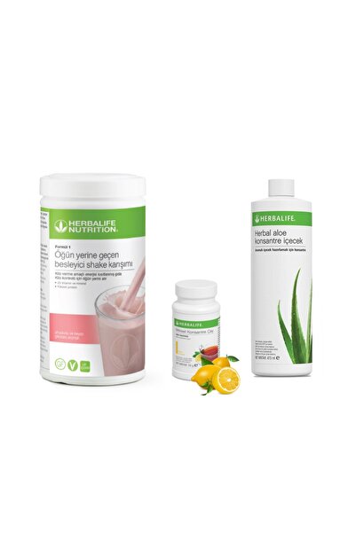 Herbalife Başlangıç Paketi ( Shake Ahududu 550 Gr. - Aloe 473 Ml.. - Limon Ça...