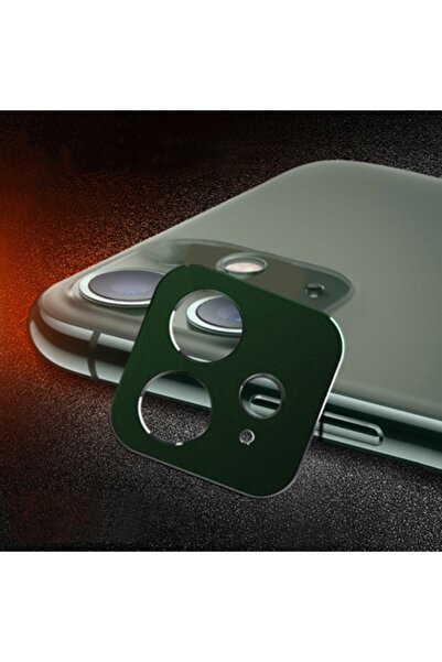 Ally Mobile Iphone 11 Uyumlu 6.1 3d Metal Kamera Koruyucu Metal Lens Koyu Yeşil