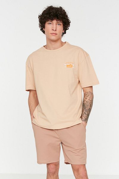 Trendyol Collection Βαμβακερό μπλουζάκι με στάμπα μοτοσυκλέτας - TMNSS22TS1425