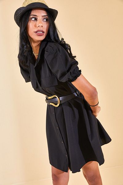 XHAN Kleid - Schwarz - A-Linie