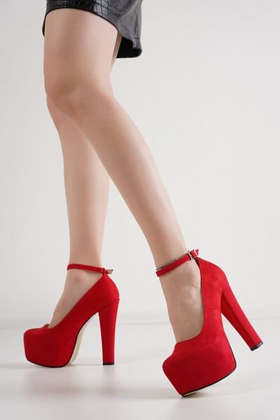 MASSOLE Platform Red Suede New Season Stylish Handmade Domestic Production