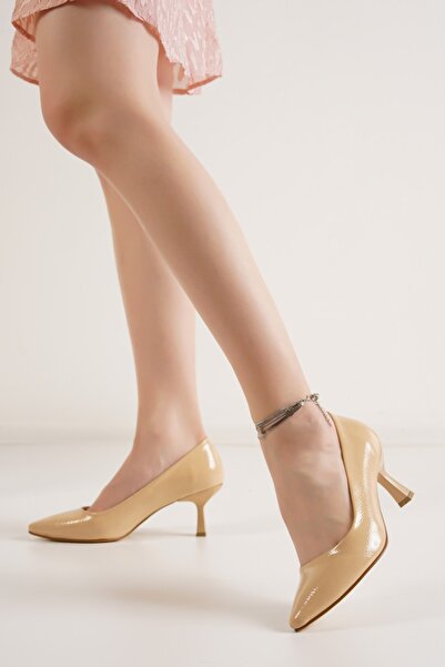 MASSOLE Стилет телесни лачени кожени боти Нов сезон Ежедневно стилни ръчно из...