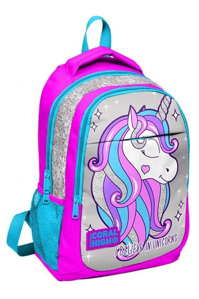 Coral High Unicorn PinK Blue - Girl'S Primary School Junior High School BacKpacK