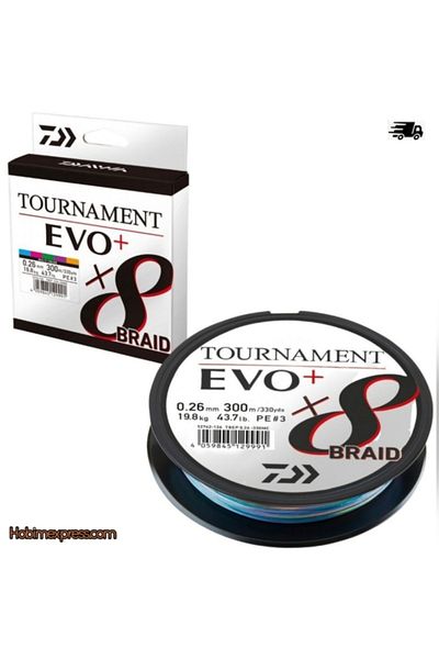 daiwa Tournament Evo+ 8b - 300 Mt 0.16 مم خط حبل متعدد الألوان