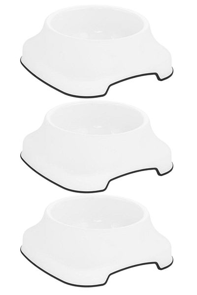 Buffer ® 2 Pieces Silicone Non-Slip Base Plastic Cat and Dog Food and Water Bowl 2 L
