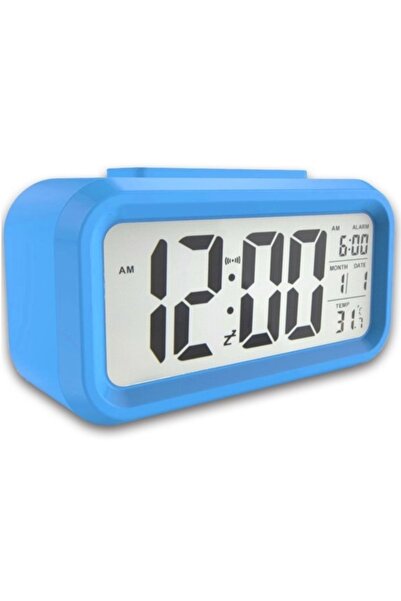 JUNGLEE Alarmlı Lcd Ekranlı Dijital Masa Saati Alarmlı Termometreli Led Işıkl...