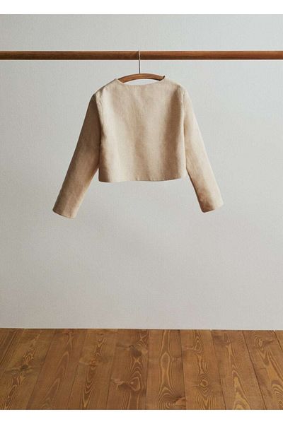 MANGO Kids Geknöpfte Leinenjacke