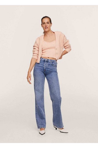 MANGO Woman Γυναικείο Nude έγχρωμο Cropped Knit Top