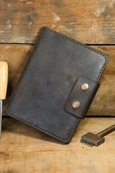 New Coast Leather 1900's Унисекс ръчно изработен портфейл за паспорт от естествена кожа