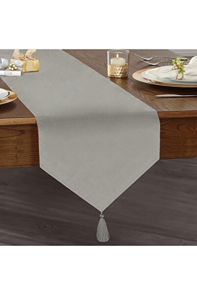 Sister Home Design Gray Stone Colored Triangle Tasseled Ranir - Runner