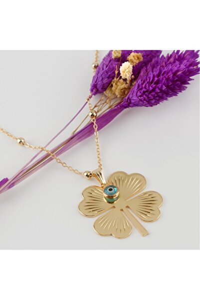 qosrix Clover Figured Women's Evil Eye Necklace Jewelry Design Gift Stylish E...