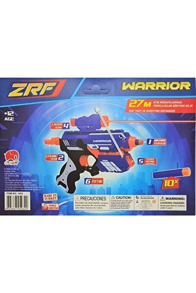 ETHEM OYUNCAK Lazerli 10 Adet Mermisi Bulunan Nerf Nişancı Tabanca+ 10 Mermi Hediyeli Pra-4861898-1908