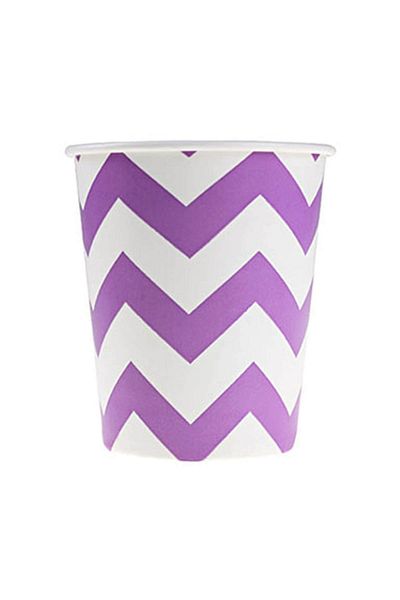 Roll-Up Lilac Zigzag Paper Cup