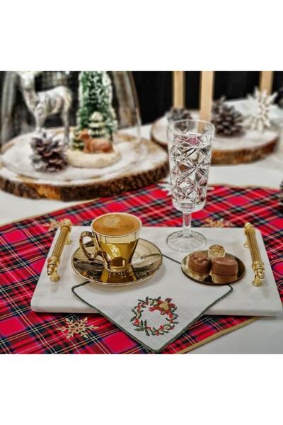 Sümeyra Marble Art Diamond - Doğal Kulplu Mermer Tepsi "20x30cm"