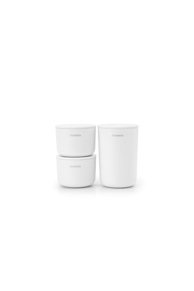 Brabantia Renew White Organizator din plastic cu 3 capace