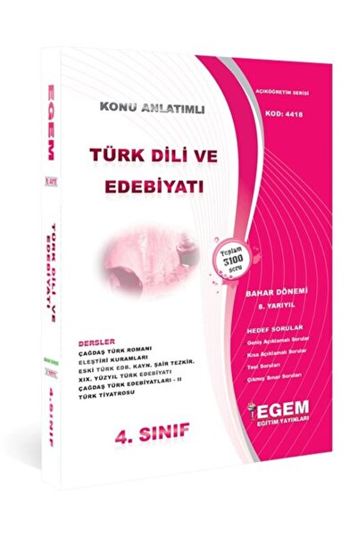 Genel Markalar Açık Öğr. Aöf Türk Dili Ve Edebiyatı 4 Sınıf 8 Dönem (bahar) K...