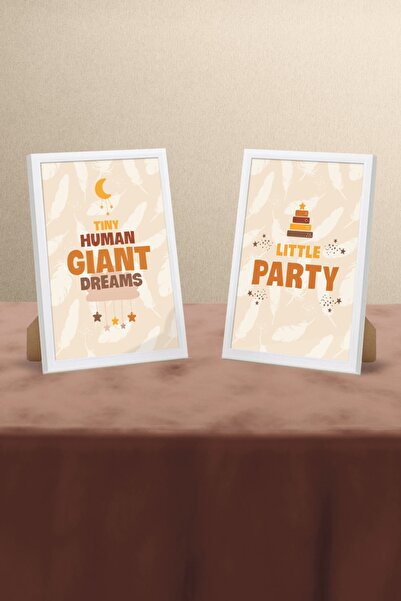 Hey Parti مجموعة إطار طبيعي من بوهو بيبي مكونة من قطعتين