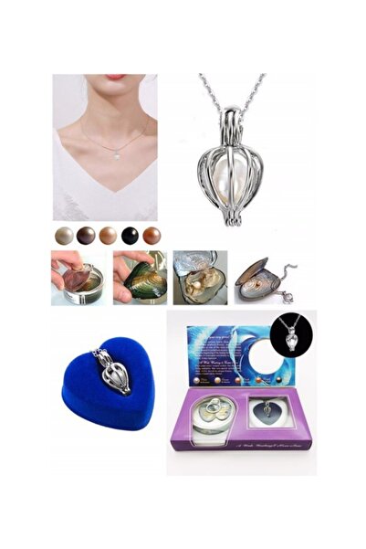 Çılgıntrend المحار مع قلادة اللؤلؤ الحقيقي