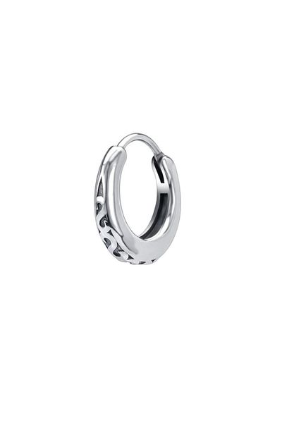 northstarshop Vintage Antique Design Ring Snap 316l Men's Steel Earrings