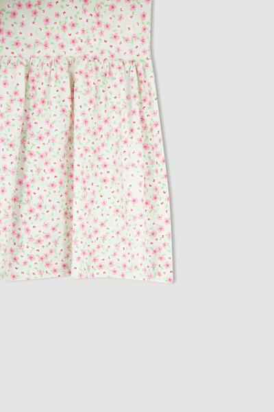 DeFacto Rochie de vară din bumbac pieptănat, fără mâneci, cu modele florale, pentru fete