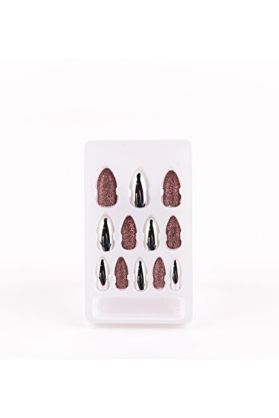 EMXTECH Badem Metalik Ve Simli Tak Ve Çık Takma Tırnak