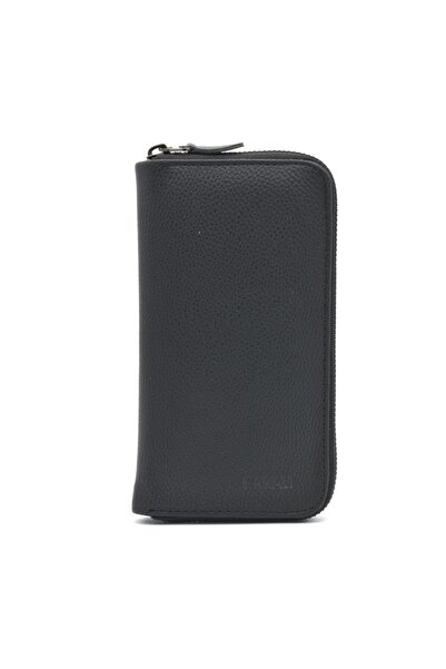 Karalı Deri Telefon Kılıflı Erkek Cüzdan/kartlık