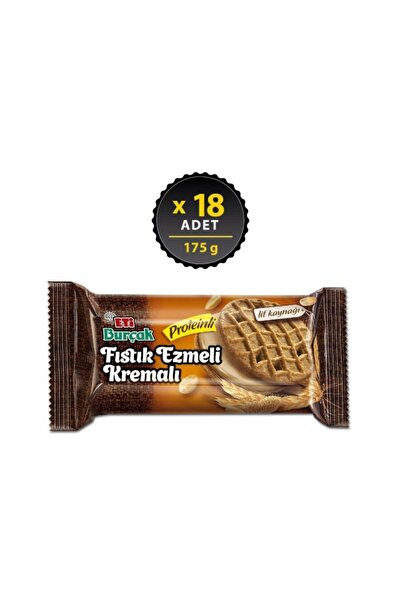 Eti Burçak Fıstık Ezmeli Kremalı Proteinli Bisküvi 175 g x 18 Adet