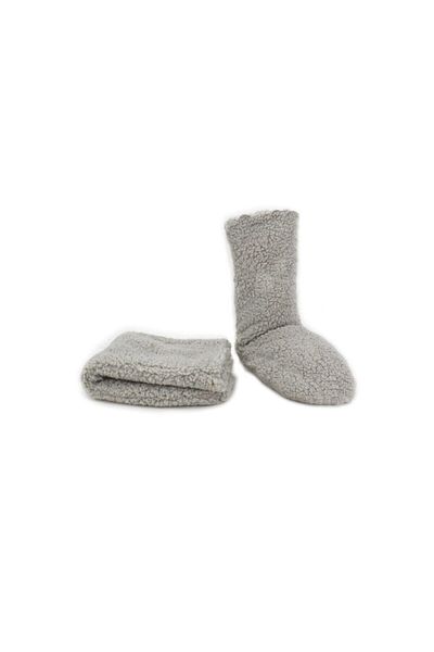 Momslab Women's Gray Chirpy Ranis Plush Sleeping Socks