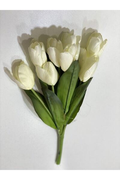 Yapay Çiçeğim Yapay Lale Beyaz Renk