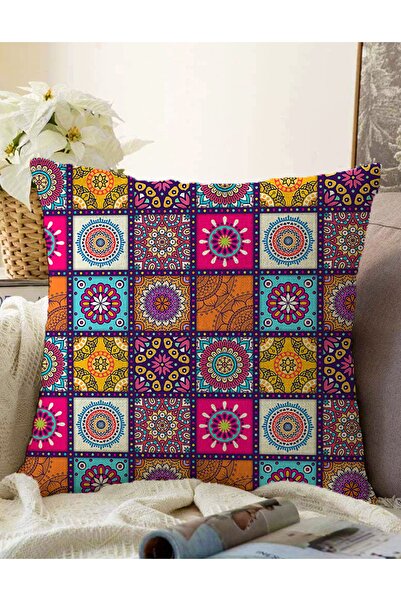 Realhomes Checked Ethnic Patterned Double Sided Special Design Raschel Knitte...